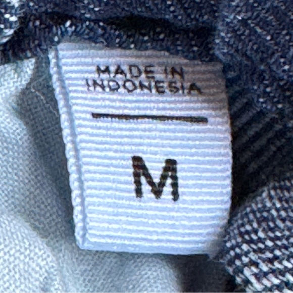 LOFT Wide Leg JEANS Sz Med Elastic Pull On Drawstring Denim Baggy Cotton Linen - Picture 6 of 7